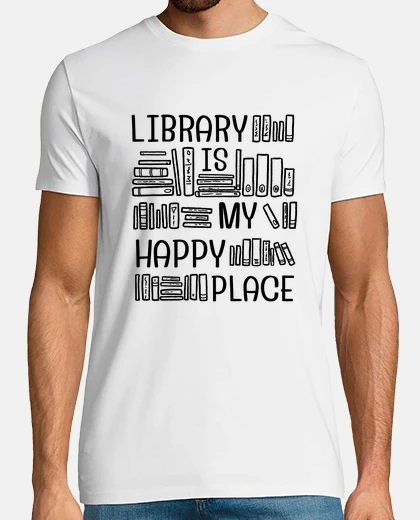Tee-shirt la bibliothèque est mon endroit heureux