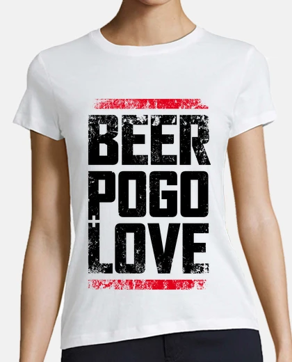 Tee-shirt la bière, de la saleté blanche pogo & love
