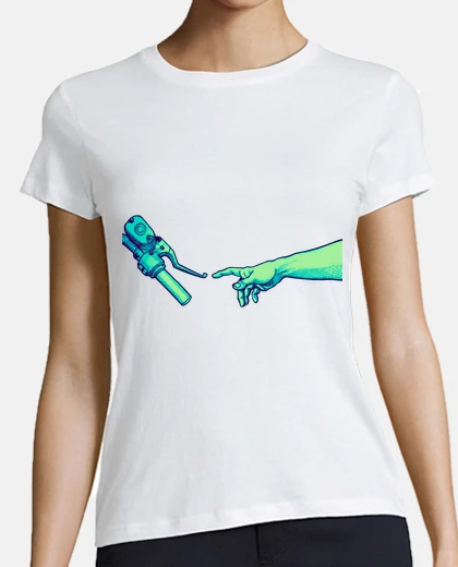 Tee-shirt La création de la moto tableau d artiste parodie