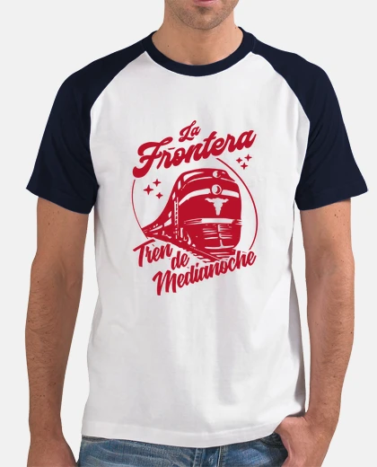 Camiseta LA FRONTERA - BLANCO Y AZUL MARINO