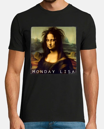 Tee-shirt la gioconda mona lisa drôle lundi lisa