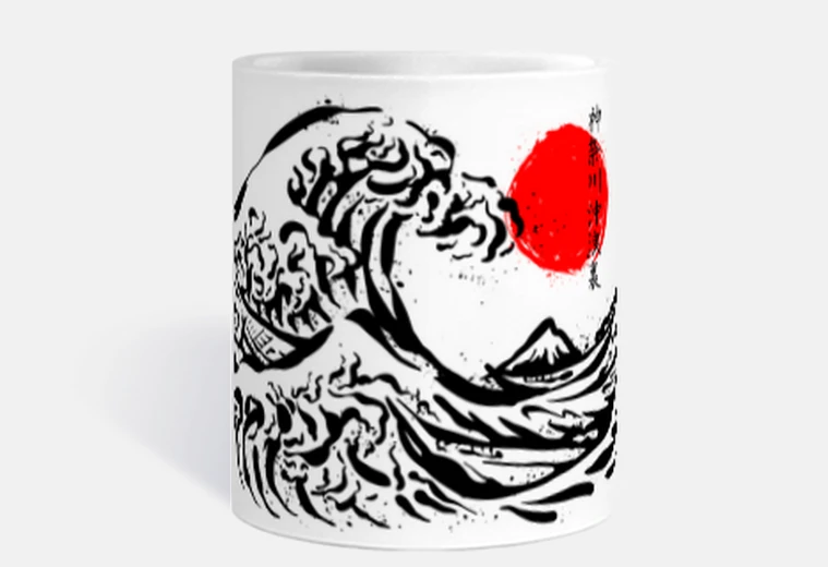 Taza la gran ola de kanagawa