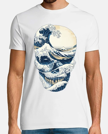 Playera la gran ola del cráneo