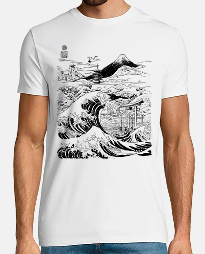 Camiseta La gran ola en el monte Fujiyama
