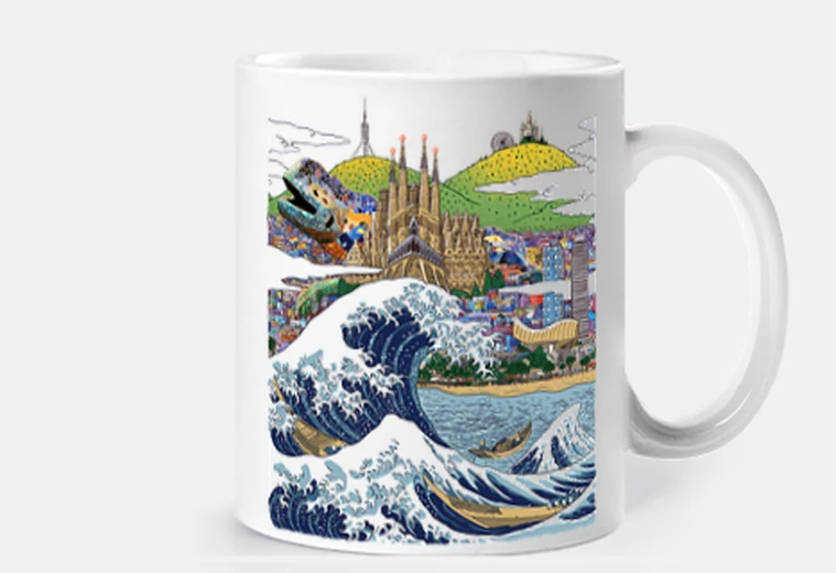 Tazza la grande ondata di barcellona