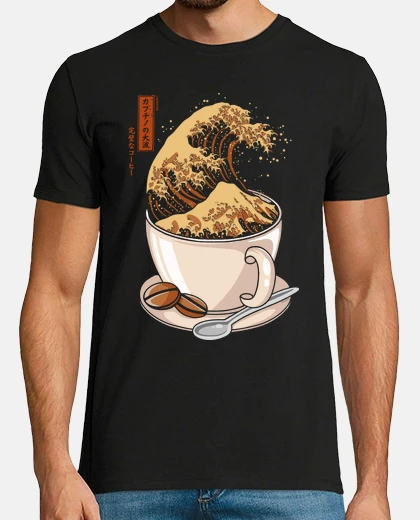 T-shirt la grande ondata di cappuccino