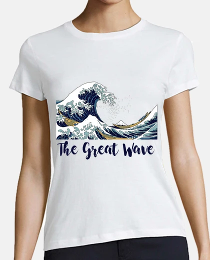 T-shirt la great wave (donna-bianco)