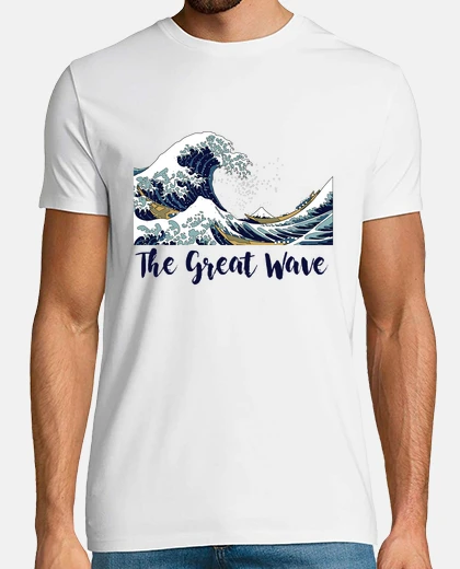 T-shirt la great wave (uomo-bianco)