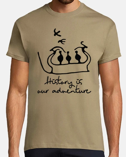Playera la historia es nuestra aventura, viaje de un barco de la edad de bronce