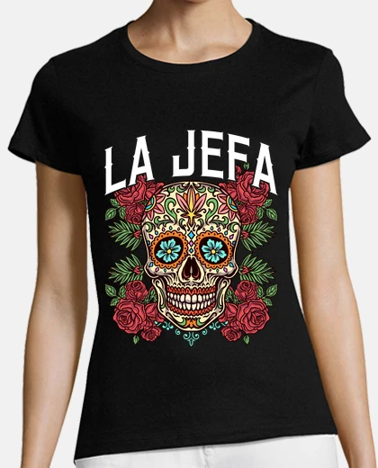 Playera La Jefa Calavera Azúcar Sugar Skull