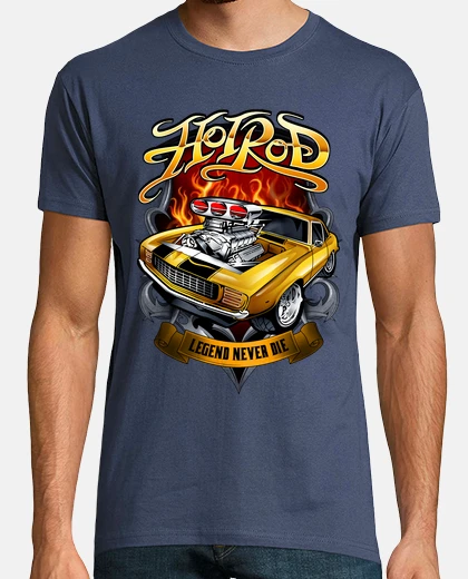 Tee-shirt la légende du hot rod ne die jamais voiture classique muscle car légende du moteur