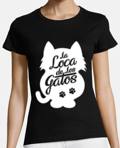 Playera La Loca de los Gatos - fondo blanco