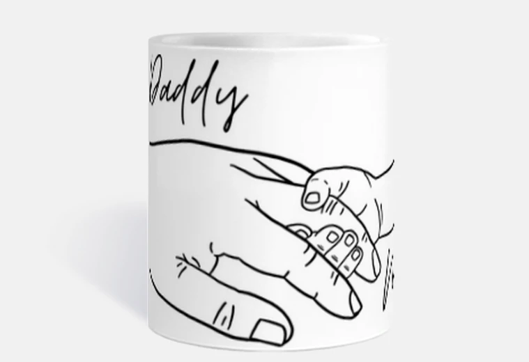 Tazza la mano di mio padre e la mia tazza personalizzabile