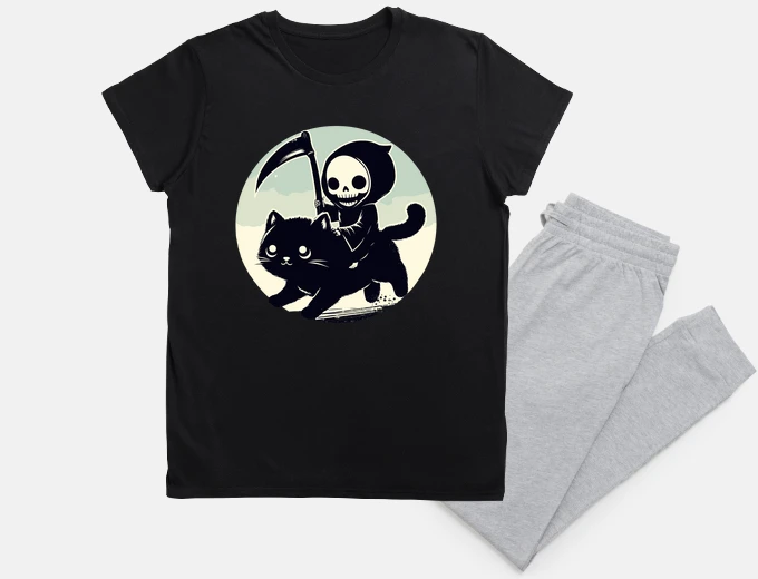 Pigiama La Morte Mietitrice kawaii cavalca un g