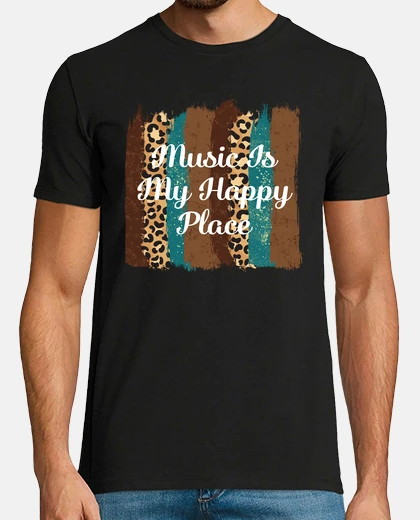 Tee-shirt la musique est mon endroit heureux mon endroit heureux chemise page musicale note cadeau pour musici