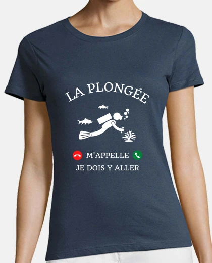 Tee-shirt la plongée m appelle humour plongeur