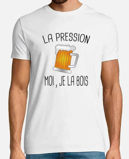 Tee-shirt La pression je la bois - bière cadeau