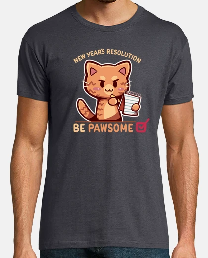 T-shirt la risoluzione per il nuovo anno deve essere pawsome - camicia da uomo