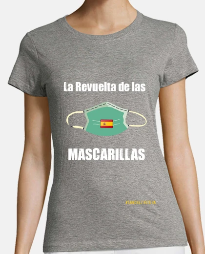 T-shirt la rivolta le maschere. azzurro