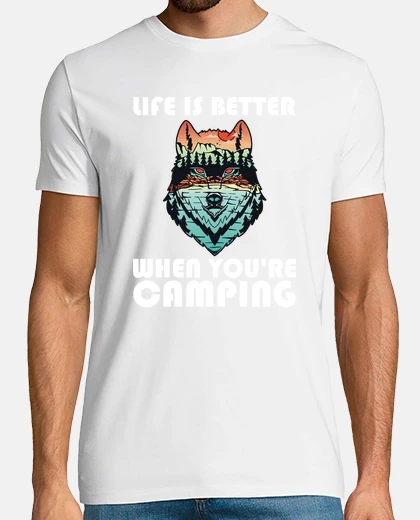 Playera la vida de campamento es mejor cuando e