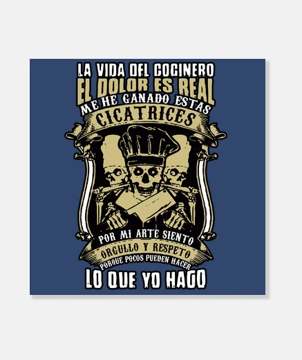 Lienzo La vida del cocinero el dolor es real