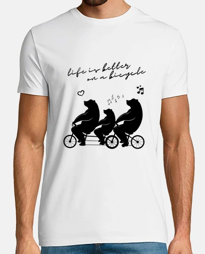 Camiseta la vida es buena en bicicleta, bicicleta al aire libre, vivac, yurta, permacultura, vida sana, salud