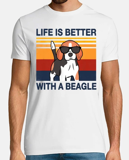 Camiseta La vida es mejor con un beagle Dicho di