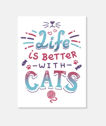 Tableau la vie avec des chats n39achète pas ado
