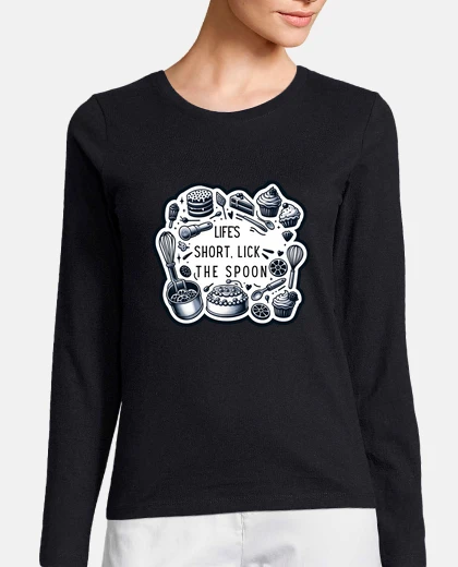 Tee-shirt la vie est courte lécher la cuillère mo