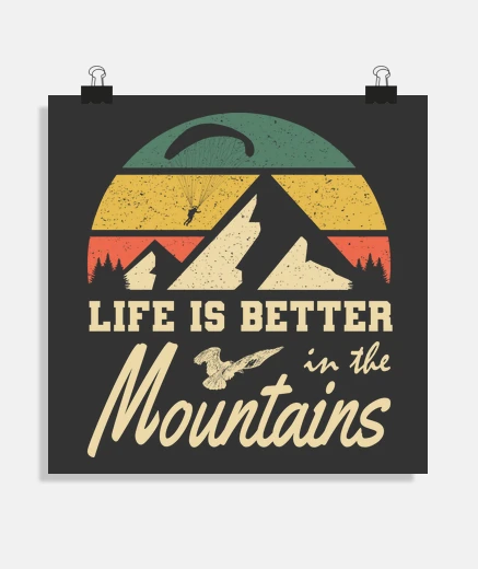 Poster la vie est meilleure en parapente en mo