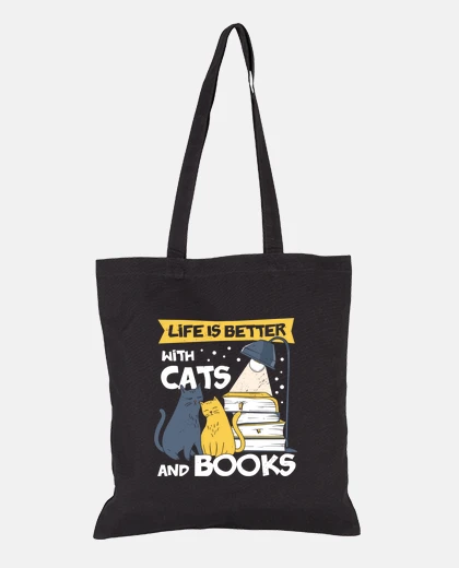Borsa la vita è migliore con gatti e libri