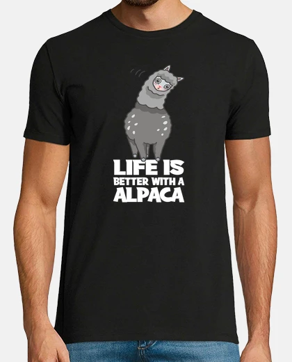 T-shirt la vita è migliore con un alpaca
