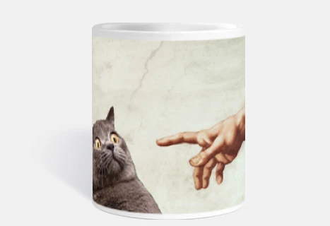 la création d&#39;adam - amateur d&#39;art de cadeau de chat drôle
