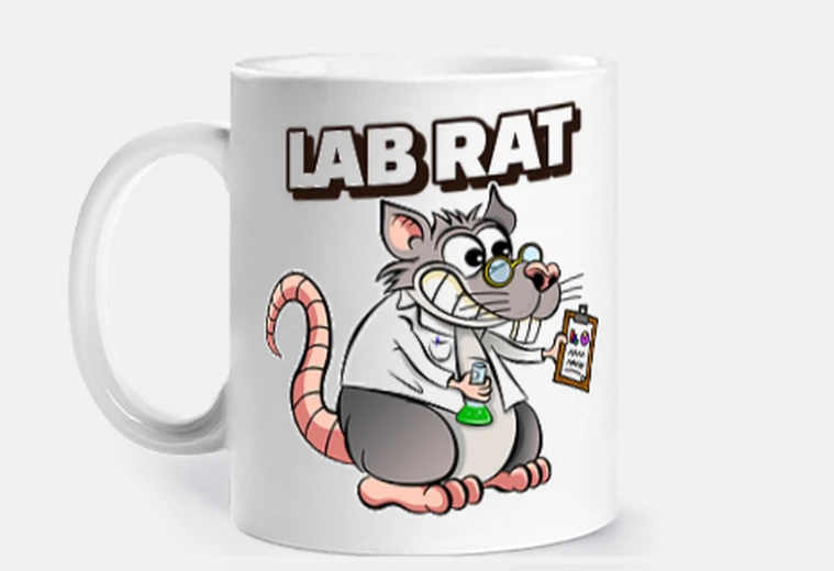Cup laboratory rat - lab rat - science humo