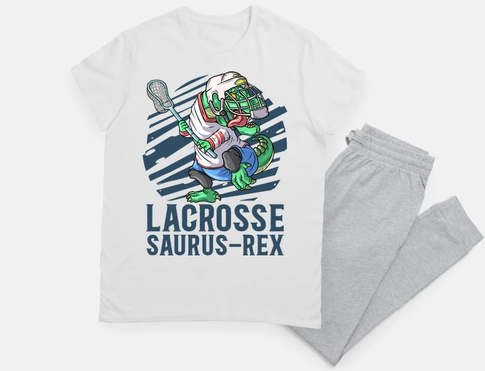 Pajama lacrosse saurus dinosaur t-rex