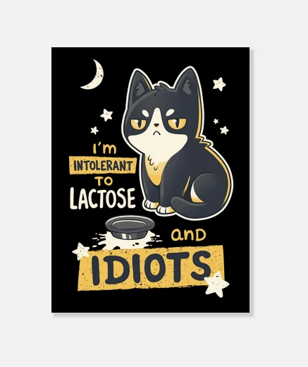Wall lactose intolerant black cat