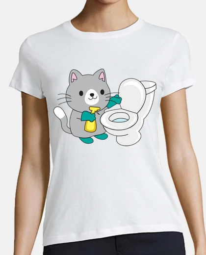 T-shirt lady pee cat maid sarcasm