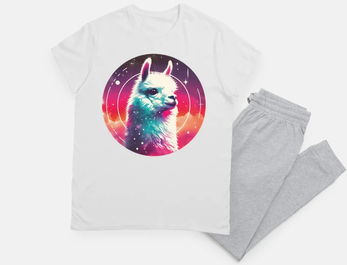 Pyjama lama drôle de griffonnage cosmique abst