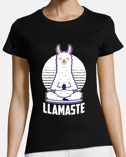 T-shirt lama kawaii di lama di yoga delle signo