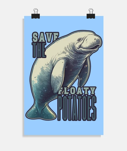 Poster lamantin sauvons les lamantins affiche manifestation bateau voilier serveur poster 