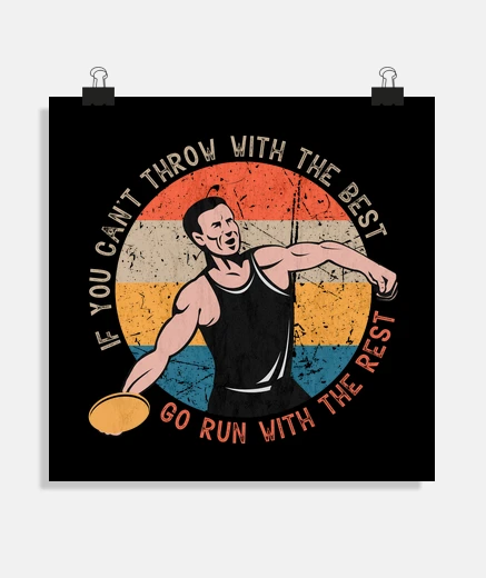 Poster lanceur de disque disant athlétisme vin