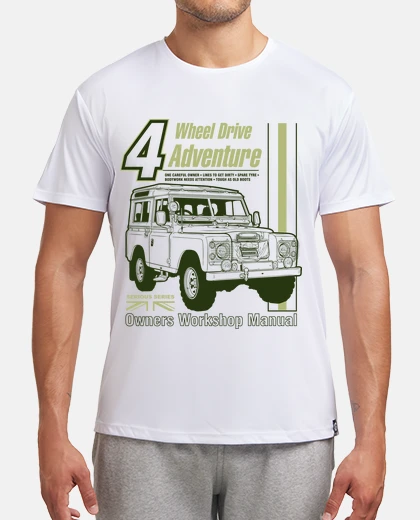 Tee-shirt land rover hors route voiture 4x4 aventure en montagne