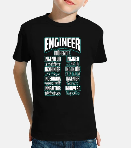 Kids language engineer computer engineering career geek in english