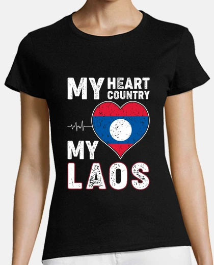Tee-shirt Laos mon pays , mon coeur , drapeau