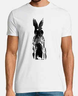 lapin lapin silhouette bois forêt