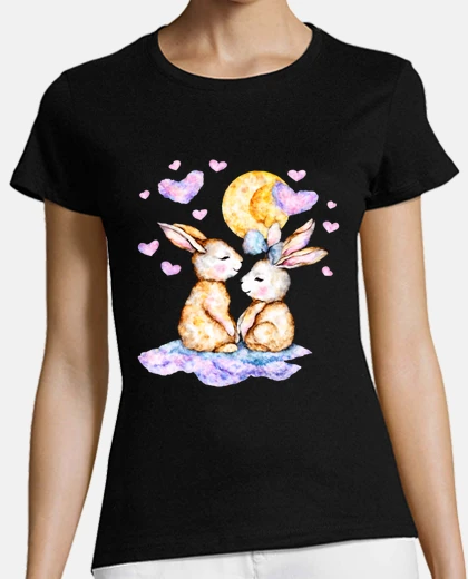 Tee-shirt lapins mignons amoureux maman bébé