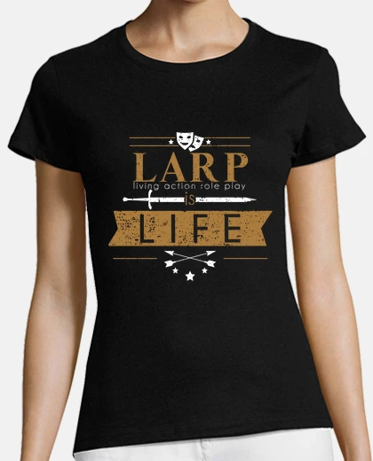 Tee-shirt larp is life jaune-noir - t-shirt femme