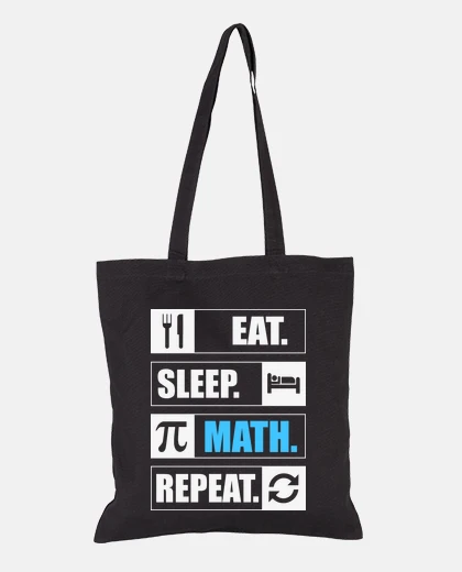Bolsa las matemáticas comen dormir repetir, bolso, niña, mujer, diario, copias, lector electrónico, totali