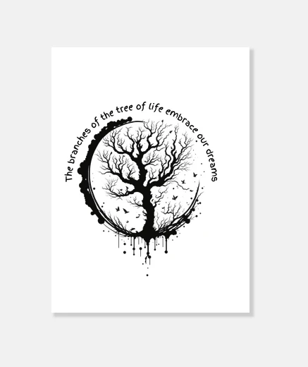 Lienzo Las ramas de el árbol de la vida abraza
