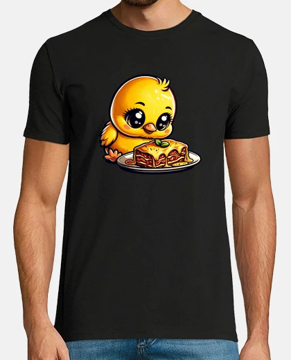 T-shirt lasagne di pulcino simpatico cartone an